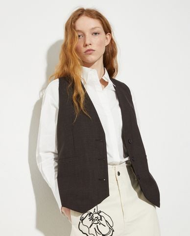  MAX&Co. - Áo khoác gilet nữ cổ V phối nút Colour 