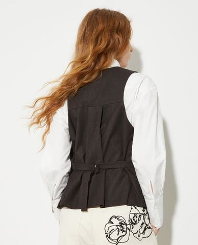  MAX&Co. - Áo khoác gilet nữ cổ V phối nút Colour 