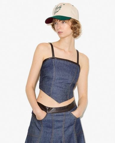  MAX&Co. - Áo hai dây denim nữ phom croptop Mcoombra 