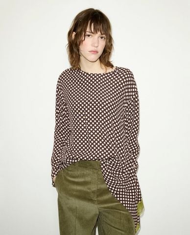  MAX&Co. - Áo kiểu nữ chấm bi bất đối xứng Mcovacillo 