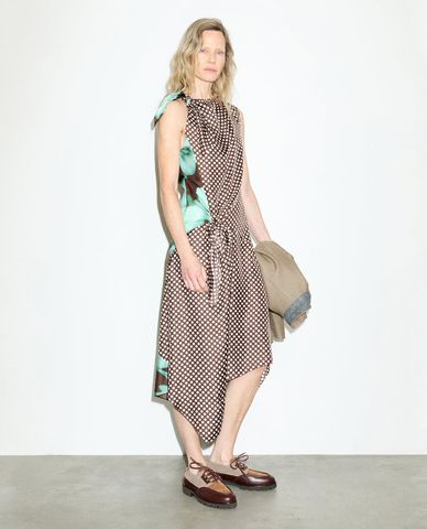  MAX&Co. - Đầm sát nách midi vạt xéo bất đối xứng Mcocestino 