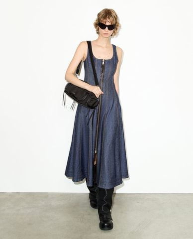  MAX&Co. - Đầm denim midi sát nách khoá kéo Mcoovatta 