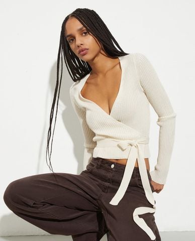  MAX&Co. - Áo khoác cardigan nữ tay dài phối nơ Mcomateria 