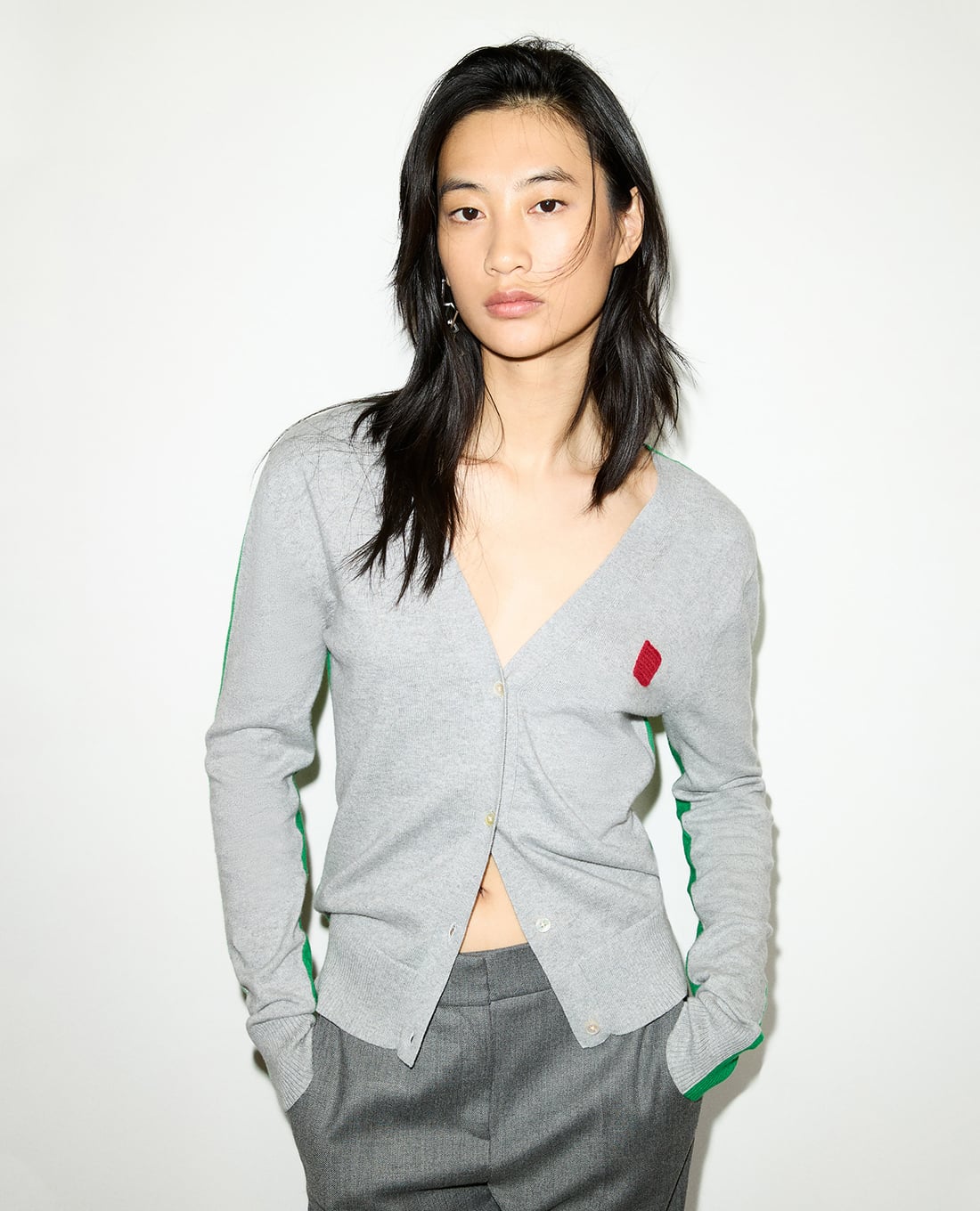 MAX&Co. - Áo khoác cardigan nữ cổ V phối màu Mcogiorno