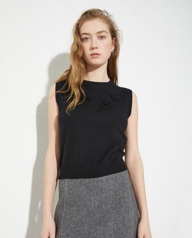  MAX&Co. - Áo dệt kim nữ sát nách đính hoa Meris 