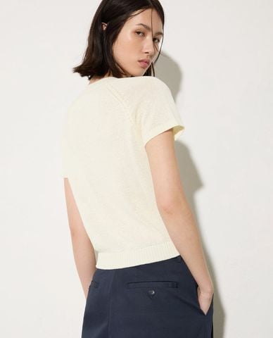  MAX&Co. - Áo dệt kim nữ cổ tròn tay ngắn Mcoombre 