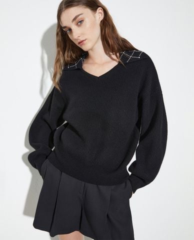  MAX&Co. - Áo dệt kim nữ cổ tim tay dài Faust 