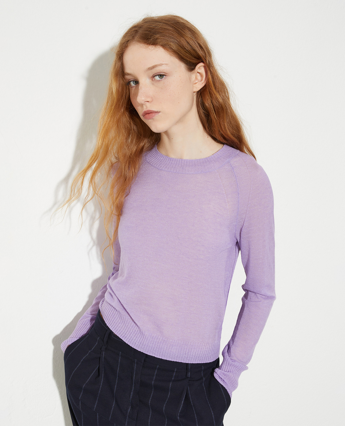 MAX&Co. - Áo dệt kim nữ cổ tròn tay dài Algeri