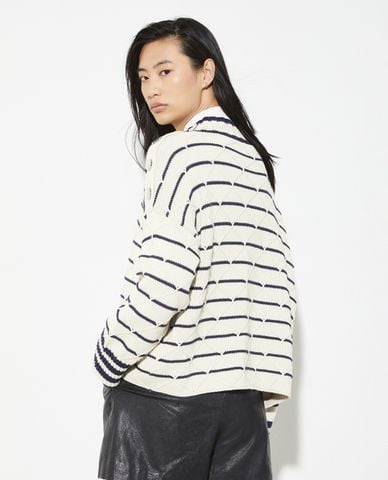  MAX&Co. - Áo sweater nữ cổ tròn tay dài kẻ sọc Papaile 