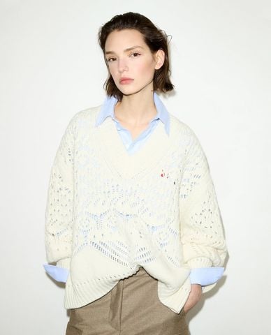  MAX&Co. - Áo sweater nữ cổ V tay dài Mcotubo 