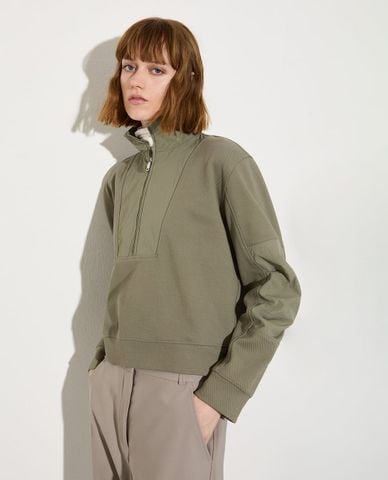  MAX&Co. - Áo sweatshirt nữ cổ cao phối khóa zip Mcogalante 