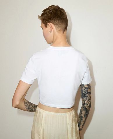 MAX&Co. - Áo croptop nữ cổ tròn tay ngắn Mcopedaggi 