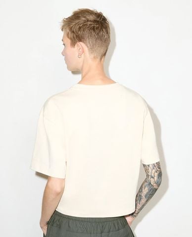  MAX&Co. - Áo croptop nữ cổ tròn tay ngắn in chữ Mcoparaggi 