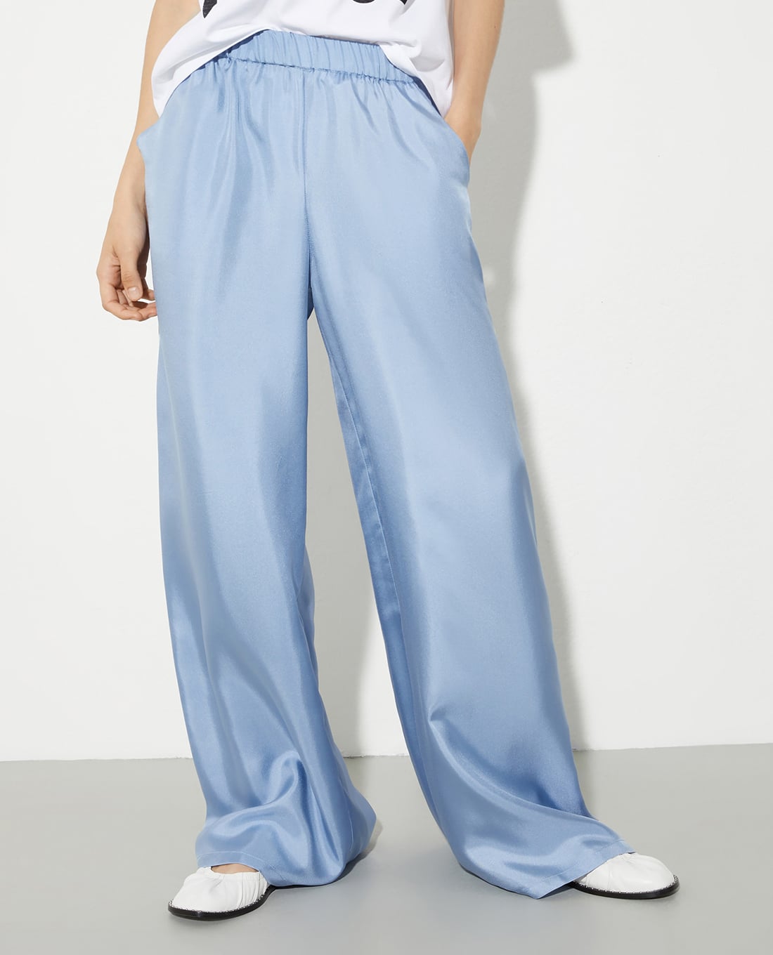 MAX&Co. - Quần nữ ống rộng lưng thun Mcldelfino