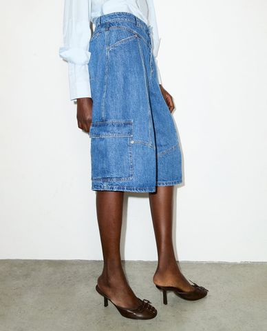  MAX&Co. - Quần short jeans nữ wash bạc Mclsaggio 