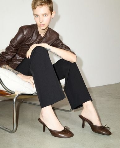  MAX&Co. - Giày mules cao gót nữ phối nơ Mclzucca 