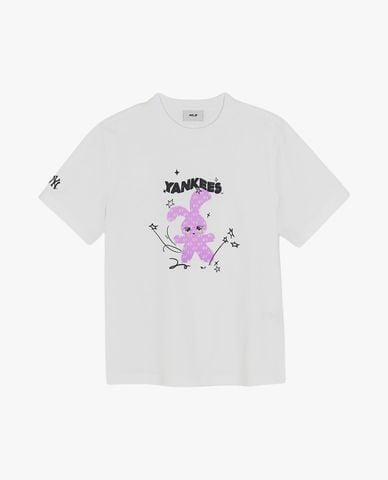  MLB - Áo thun unisex cổ tròn tay ngắn Bunny 