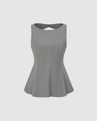  URBAN REVIVO - Áo sát nách nữ cổ tròn dáng xoè 