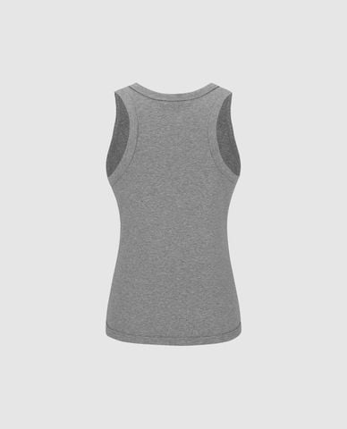  URBAN REVIVO - Áo ba lỗ nữ phối bèo phom ôm 