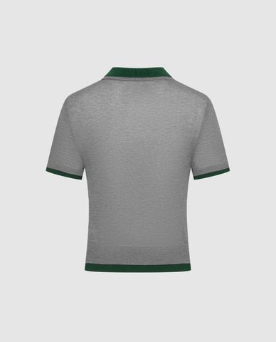  URBAN REVIVO - Áo polo nữ dệt kim cổ bẻ tay ngắn 