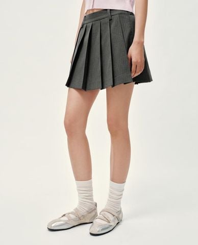  URBAN REVIVO - Chân váy xếp li mini kẻ sọc 