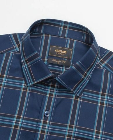  ARISTINO BUSINESS - Áo sơ mi nam cổ bẻ tay dài kẻ caro 