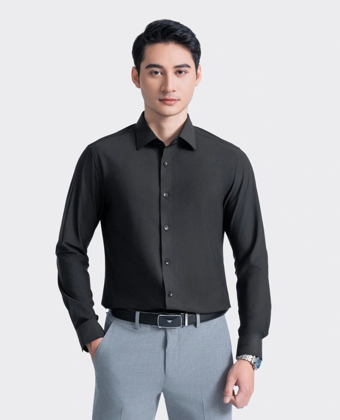 ARISTINO BUSINESS - Áo sơ mi nam cổ bẻ tay dài tối giản
