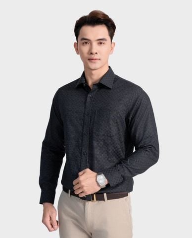  ARISTINO BUSINESS - Áo sơ mi nam cổ bẻ tay dài dệt họa tiết 