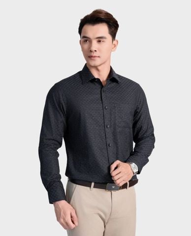  ARISTINO BUSINESS - Áo sơ mi nam cổ bẻ tay dài dệt họa tiết 