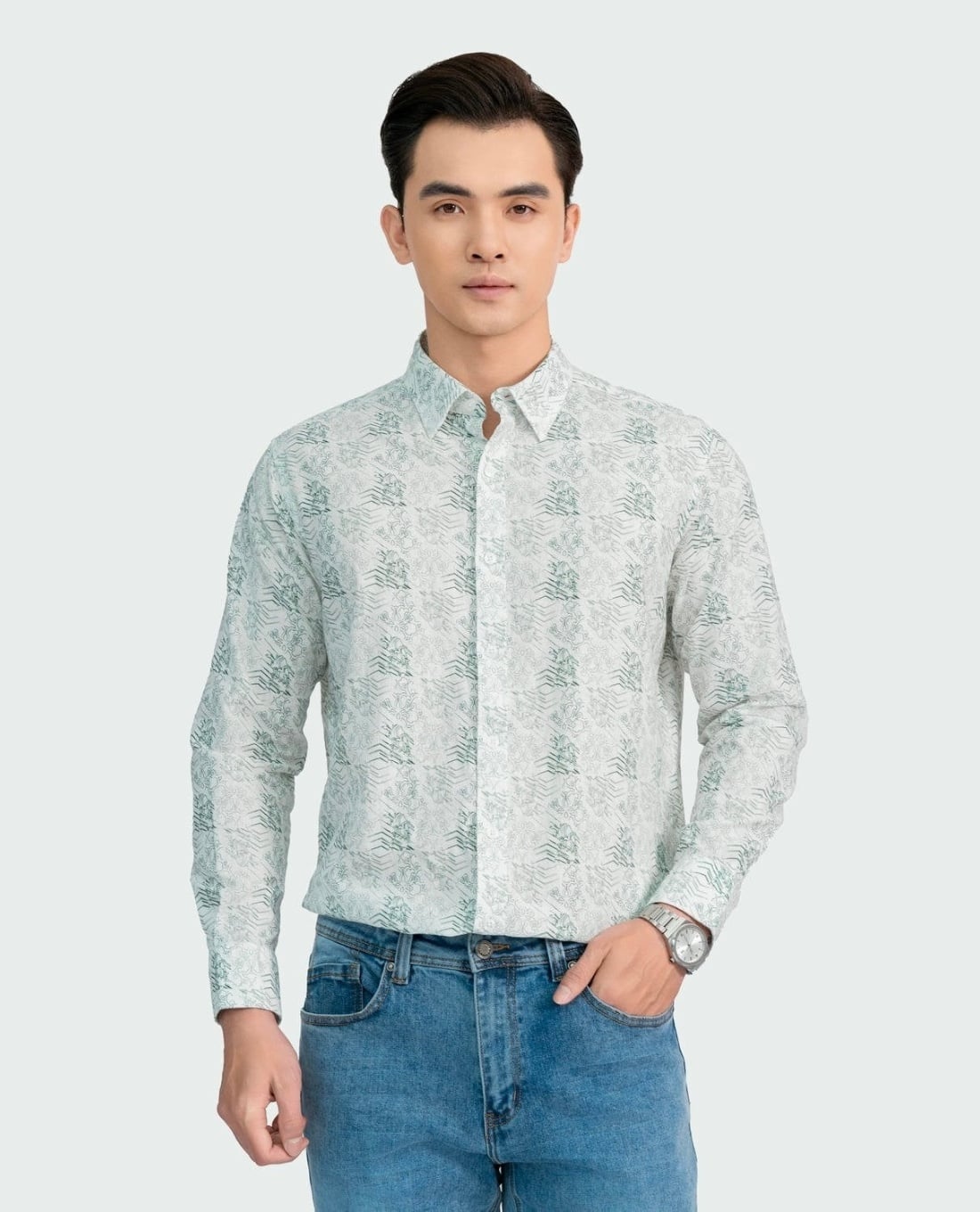 ARISTINO BUSINESS - Áo sơ mi nam cổ bẻ tay dài in họa tiết