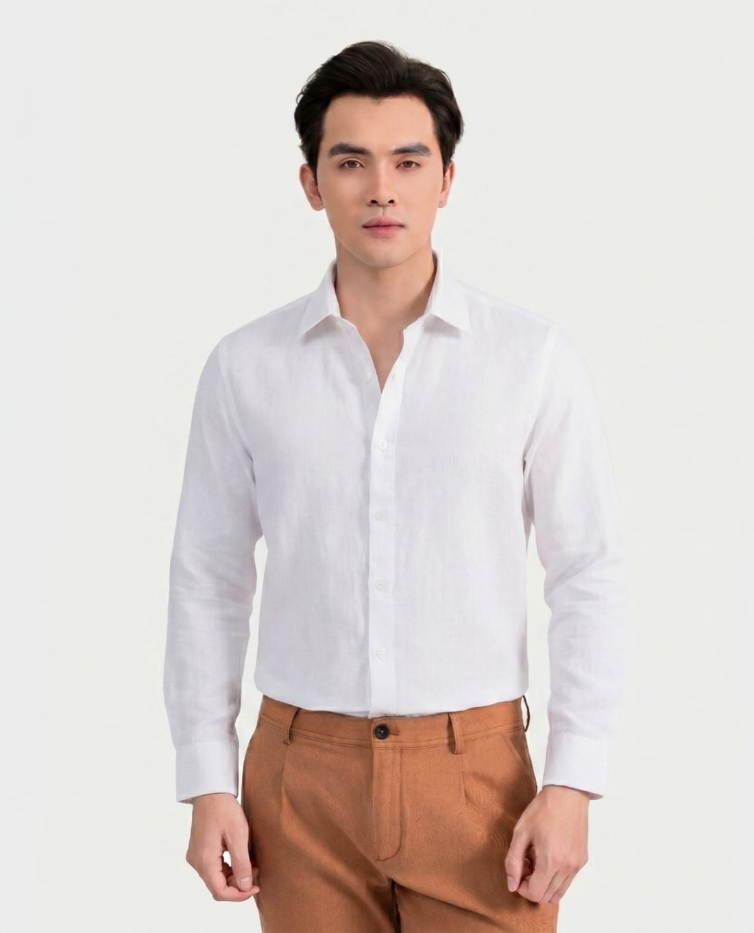 ARISTINO BUSINESS - Áo sơ mi nam cổ bẻ tay dài trơn năng động