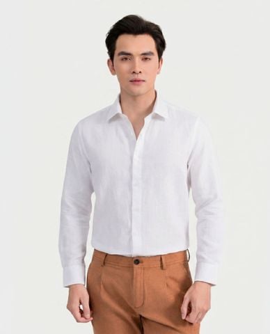  ARISTINO BUSINESS - Áo sơ mi nam cổ bẻ tay dài trơn năng động 