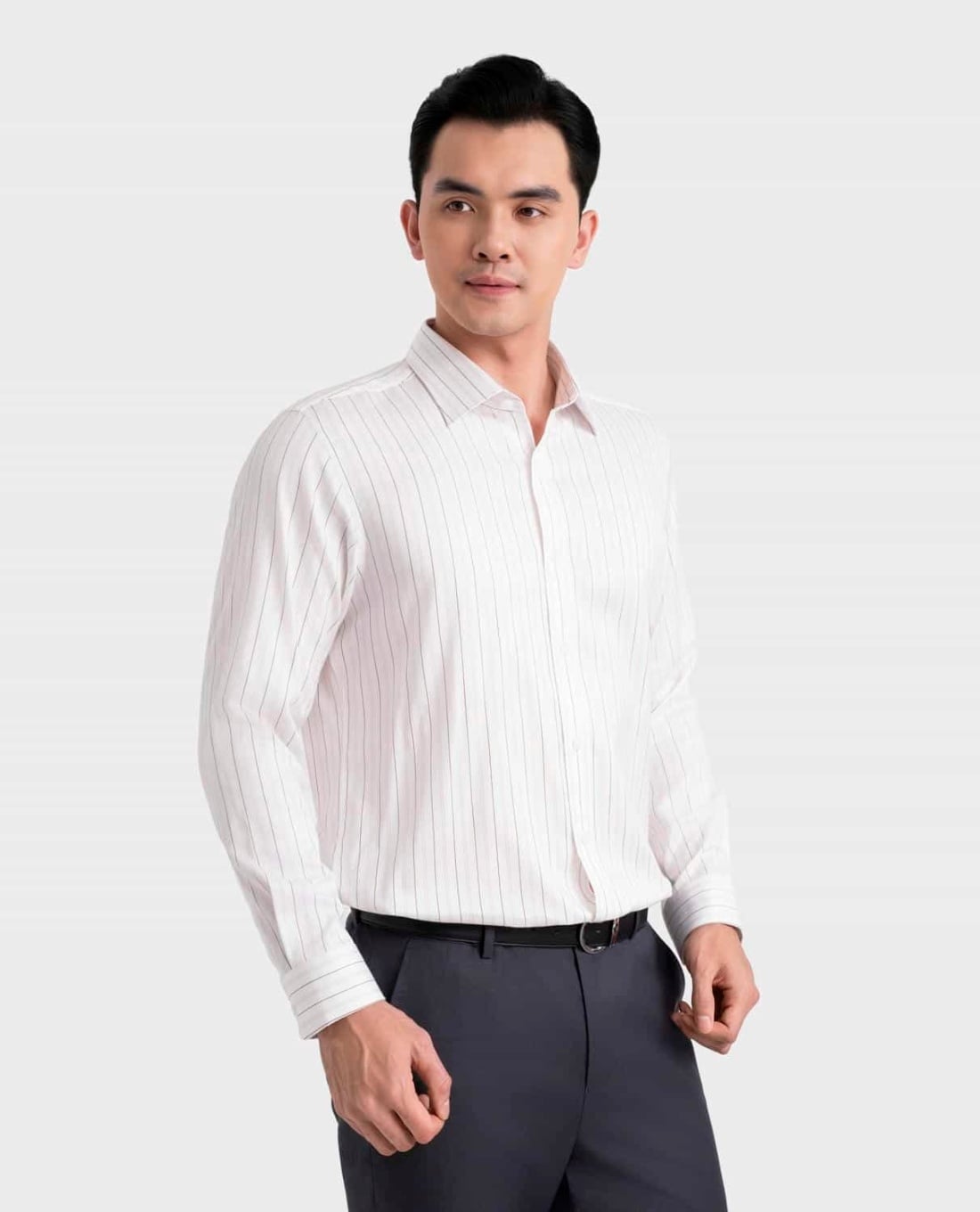 Aristino Business áo sơ mi nam tay dài kẻ sọc trắng