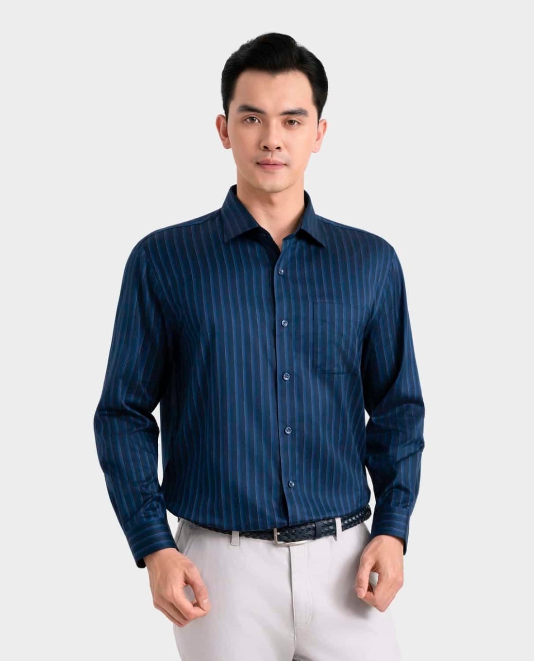 ARISTINO BUSINESS - Áo sơ mi nam cổ bẻ tay dài kẻ sọc