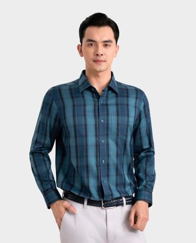  ARISTINO BUSINESS - Áo sơ mi nam cổ bẻ tay dài kẻ caro 