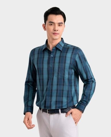  ARISTINO BUSINESS - Áo sơ mi nam cổ bẻ tay dài kẻ caro 