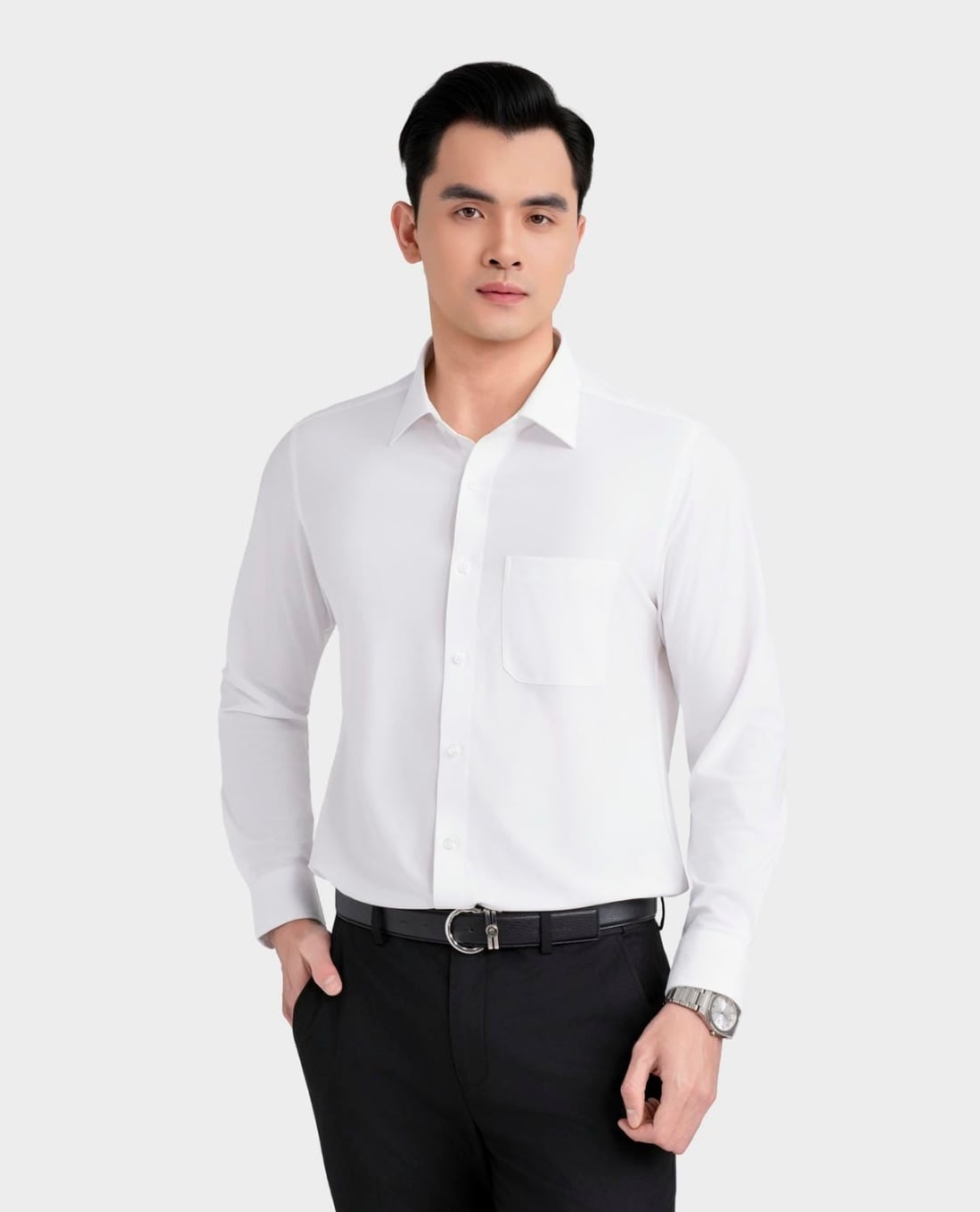 ARISTINO BUSINESS - Áo sơ mi nam cổ bẻ tay dài tối giản