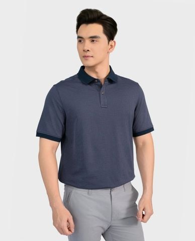  ARISTINO BUSINESS - Áo polo nam cổ bẻ tay ngắn dệt họa tiết 