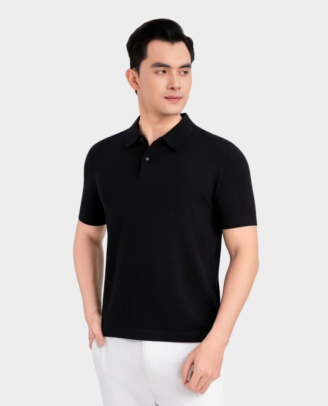 ARISTINO BUSINESS - Áo polo nam cổ bẻ tay ngắn phối nút