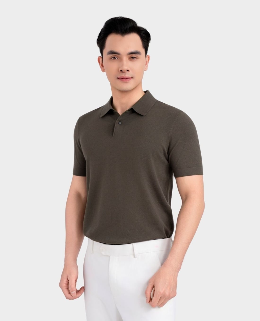 ARISTINO BUSINESS - Áo polo nam cổ bẻ tay ngắn phối nút