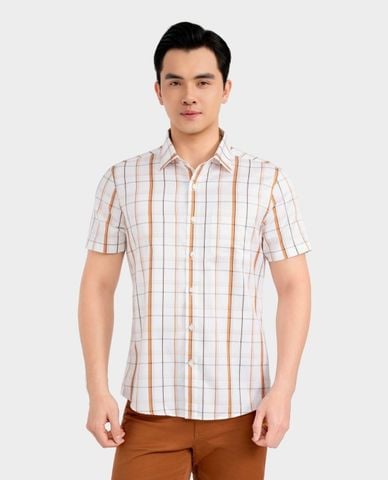  ARISTINO BUSINESS - Áo sơ mi nam cổ bẻ tay ngắn kẻ sọc 