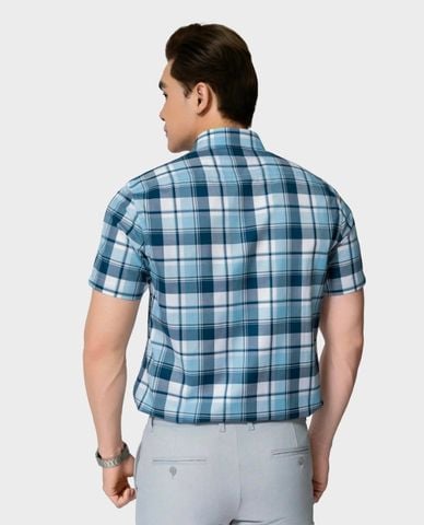  ARISTINO BUSINESS - Áo sơ mi nam cổ bẻ tay ngắn kẻ caro 