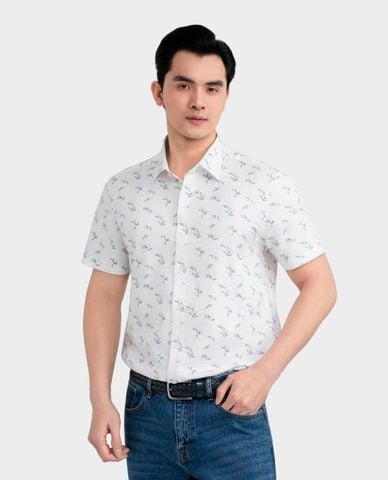  ARISTINO BUSINESS - Áo sơ mi nam cổ bẻ tay ngắn in họa tiết 