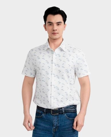  ARISTINO BUSINESS - Áo sơ mi nam cổ bẻ tay ngắn in họa tiết 