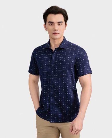  ARISTINO BUSINESS - Áo sơ mi nam cổ bẻ tay ngắn in họa tiết 