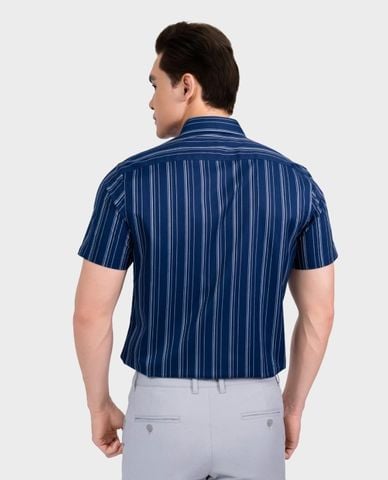  ARISTINO BUSINESS - Áo sơ mi nam cổ bẻ tay ngắn kẻ sọc thanh lịch 