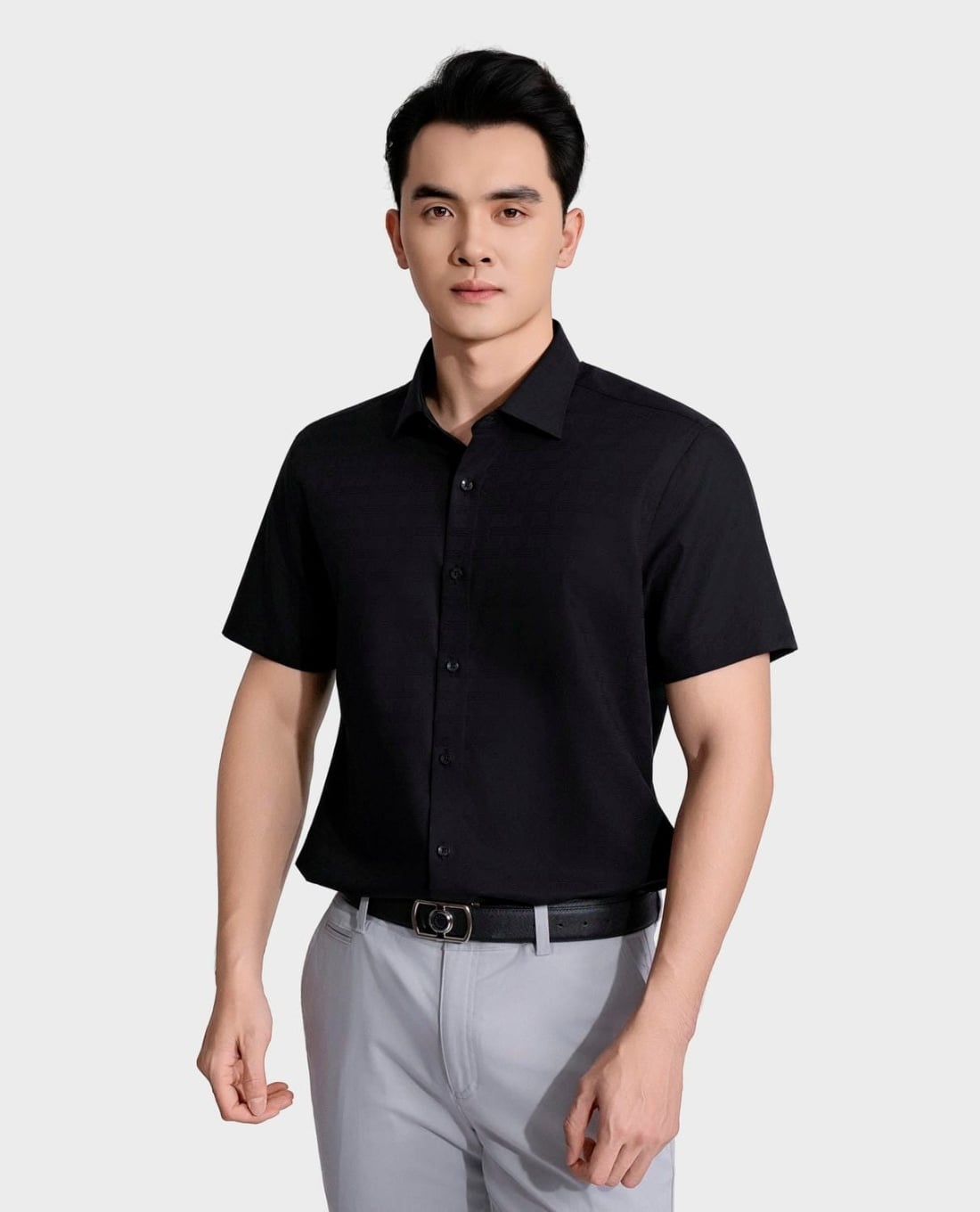 ARISTINO BUSINESS - Áo sơ mi nam cổ bẻ tay ngắn tối giản