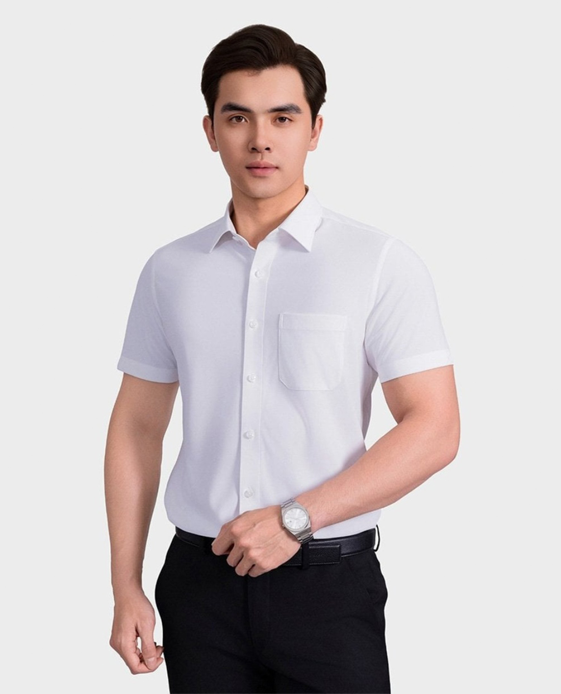 ARISTINO BUSINESS - Áo sơ mi nam cổ bẻ tay ngắn phối túi