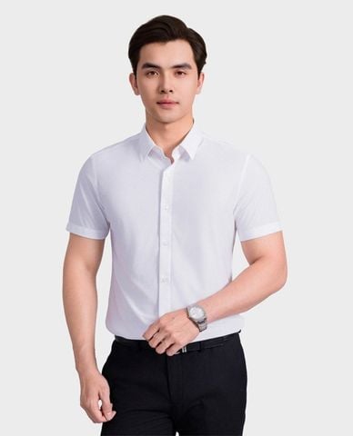  ARISTINO BUSINESS - Áo sơ mi nam cổ bẻ tay ngắn phom ôm 