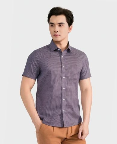  ARISTINO BUSINESS - Áo sơ mi nam cổ bẻ tay ngắn in họa tiết 